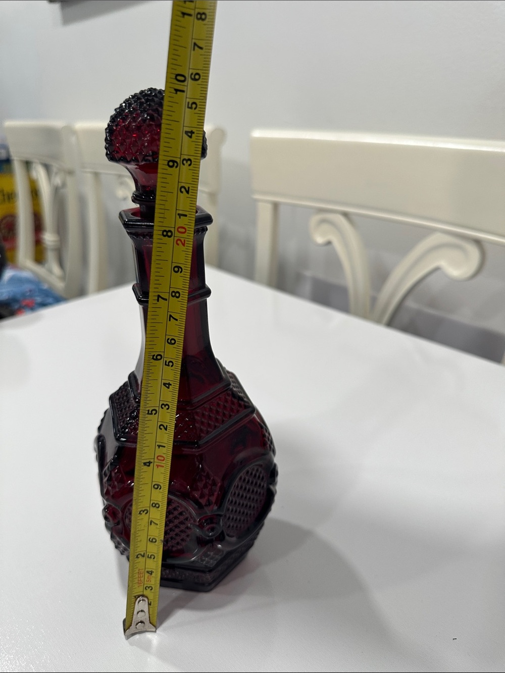 Avon Ruby Red Pressed Glass Decanter and Goblet Set - Picture 16 of 16